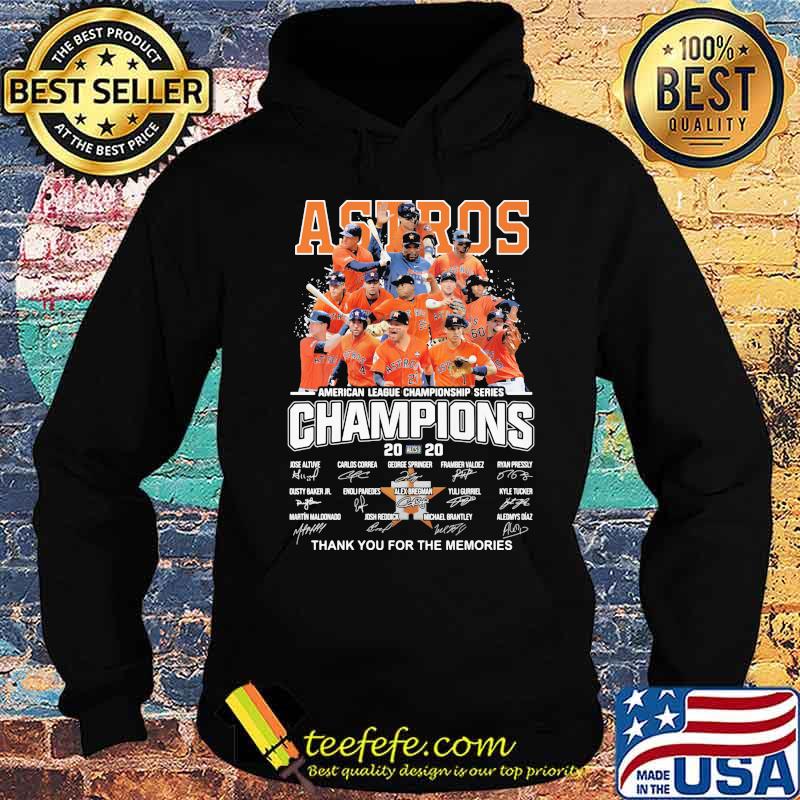 Houston astros american league championship series champions thank you for the memories signatures s Hoodie Houston astros american league championship series champions thank you for the memories signatures s Hoodie