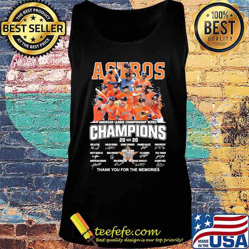 Houston astros american league championship series champions thank you for the memories signatures s Tank top Houston astros american league championship series champions thank you for the memories signatures s Tank top