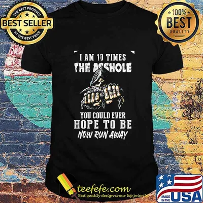 I am 10 times the asshole you could ever hope to be now run away shirt