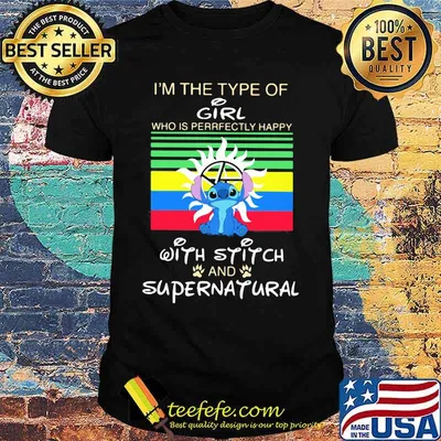 I'm a type of girl who is perfectly happy with stitch and supernatural vintage retro shirt