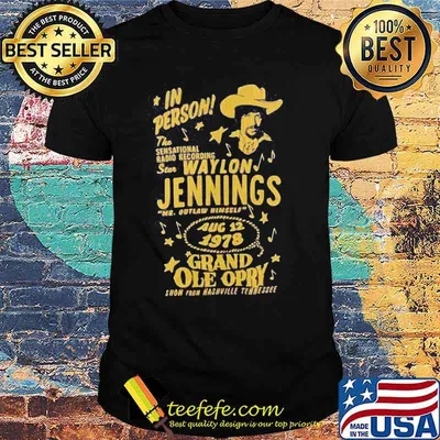 In person the sensational radio recording star waylon jennings 1978 grand ole opry shirt