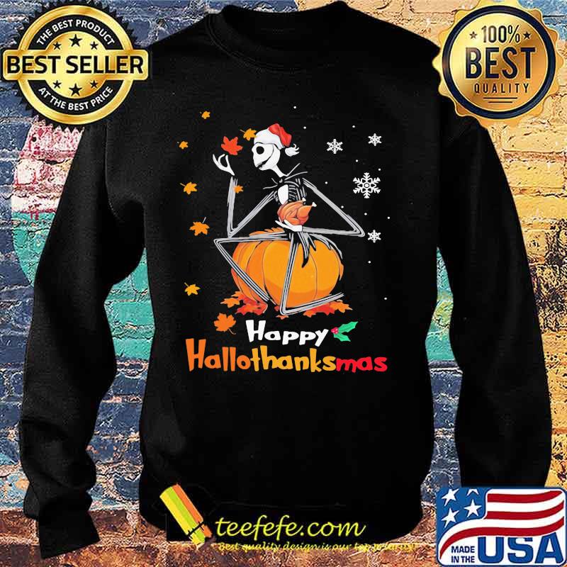 Jack skellington happy hallothanksmas halloween thanksgiving christmas s Sweater Jack skellington happy hallothanksmas halloween thanksgiving christmas s Sweater