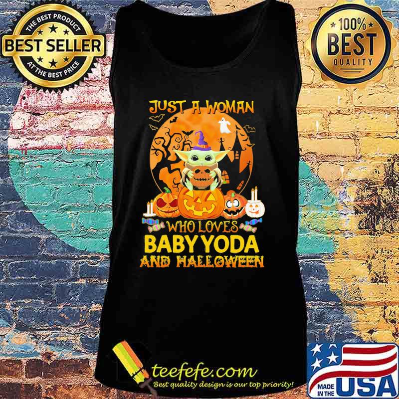 Just a woman who loves baby yoda and halloween moon s Tank top Just a woman who loves baby yoda and halloween moon s Tank top