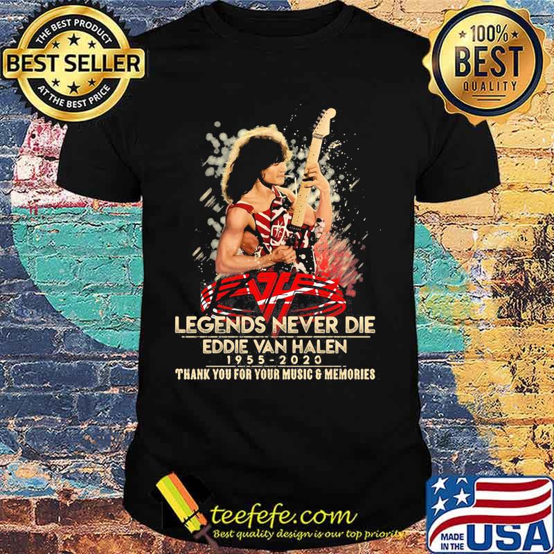 Legends never die eddie van halen 1955 2020 thank for the memories signatures shirt