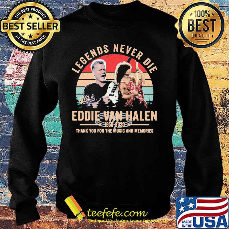 Legends never die eddie van halen 1955 2020 thank for the music and memories signature vintage retro s Sweater Legends never die eddie van halen 1955 2020 thank for the music and memories signature vintage retro s Sweater