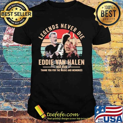 Legends never die eddie van halen 1955 2020 thank for the music and memories signature vintage retro shirt