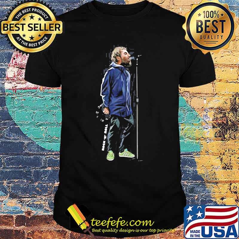 Liam gallagher rock n roll blue shirt