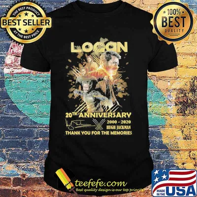 Logan 20th anniversary 2000 2020 hugh jackman thank for the memories shirt