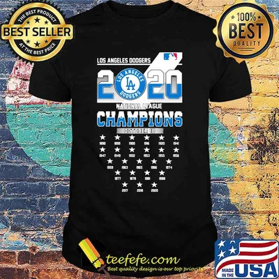 Los angeles dodgers 2020 national league champions shirt