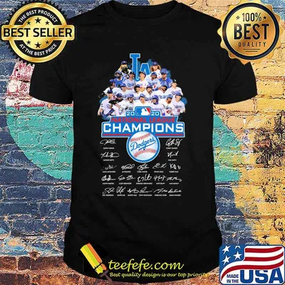 Los angeles dodgers 2020 national league champions signatures shirt