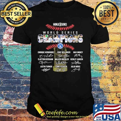 Los angeles dodgers 2020 world series champions signatures shirt