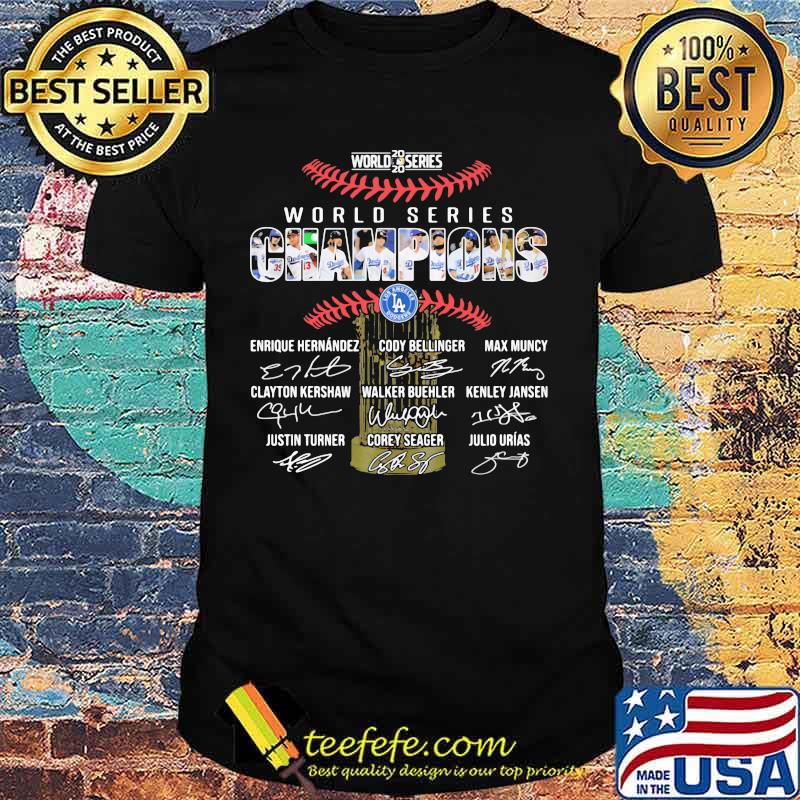 Los angeles dodgers 2020 world series champions signatures shirt