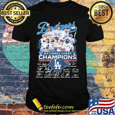 Los angeles dodgers baseball 2020 national league champions signatures shirt