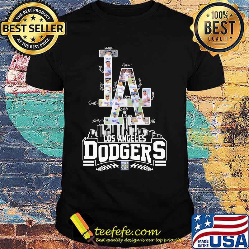 Los angeles dodgers baseball signatures shirt