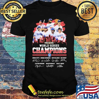 Los angeles dodgers world series 2020 world series champions signatures shirt