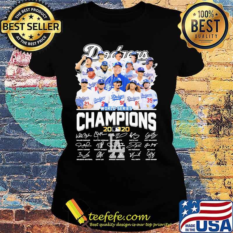 Los angeles dodgers world series champions 2020 signatures s Ladies tee Los angeles dodgers world series champions 2020 signatures s Ladies tee