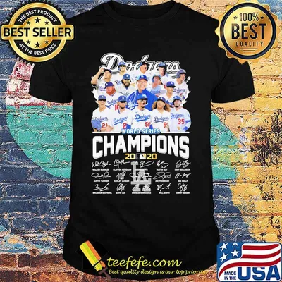 Los angeles dodgers world series champions 2020 signatures shirt