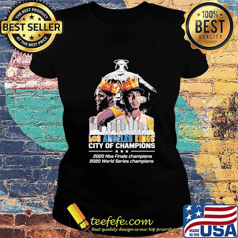 Los angeles kings city of champions 2020 nba finals champions 2020 world series champions signatures s Ladies tee Los angeles kings city of champions 2020 nba finals champions 2020 world series champions signatures s Ladies tee