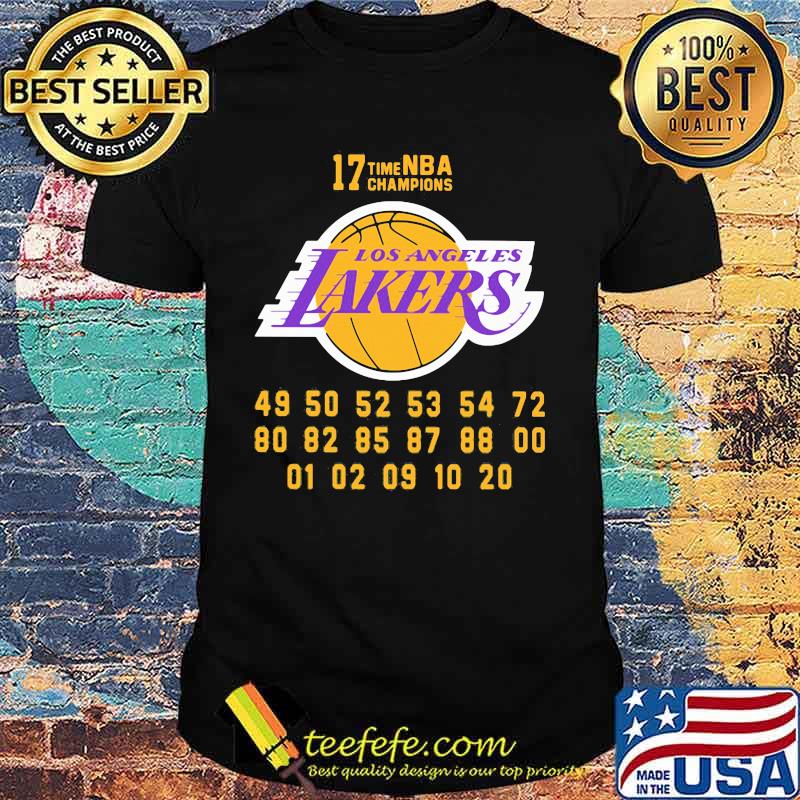 Los angeles lakers 17 time nba champions shirt
