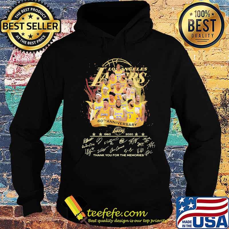 Los angeles lakers 60th anniversary 1960 2020 thank for the memories signatures s Hoodie Los angeles lakers 60th anniversary 1960 2020 thank for the memories signatures s Hoodie