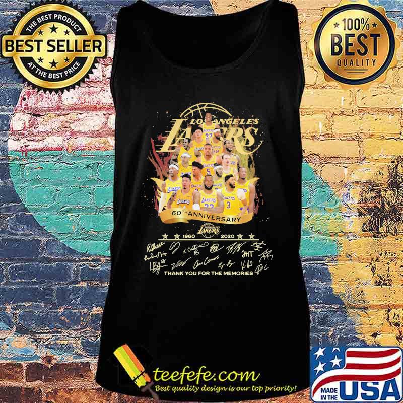 Los angeles lakers 60th anniversary 1960 2020 thank for the memories signatures s Tank top Los angeles lakers 60th anniversary 1960 2020 thank for the memories signatures s Tank top