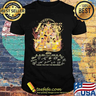 Los angeles lakers 60th anniversary 1960 2020 thank for the memories signatures shirt