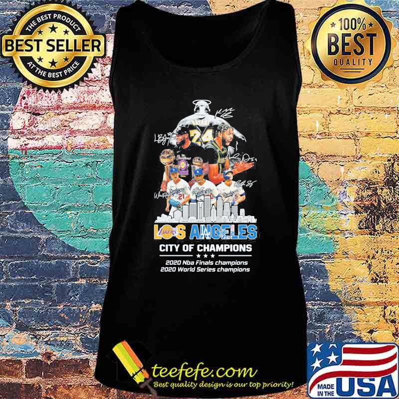 Los angeles lakers city of champions 2020 nba finals champions 2020 world series champions signatures s Tank top Los angeles lakers city of champions 2020 nba finals champions 2020 world series champions signatures s Tank top