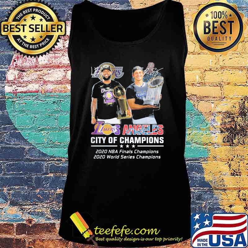 Los angeles lakers - dodgers city of champions 2020 nba finals champions 2020 world series champions signatures s Tank top Los angeles lakers - dodgers city of champions 2020 nba finals champions 2020 world series champions signatures s Tank top