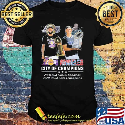 Los angeles lakers - dodgers city of champions 2020 nba finals champions 2020 world series champions signatures shirt
