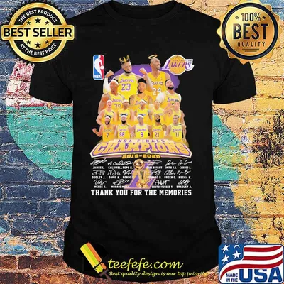 Los angeles lakers nba finals champions 2015 2020 thank for the memories signatures shirt