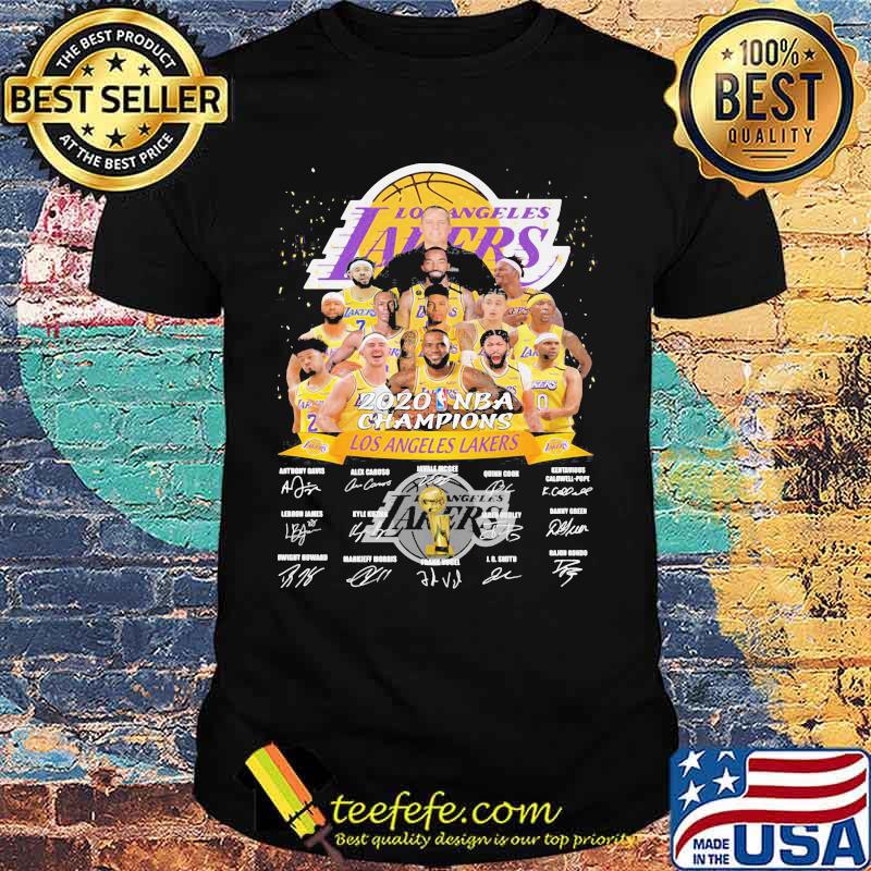 Los angeles lakers nba finals champions 2020 signatures shirt