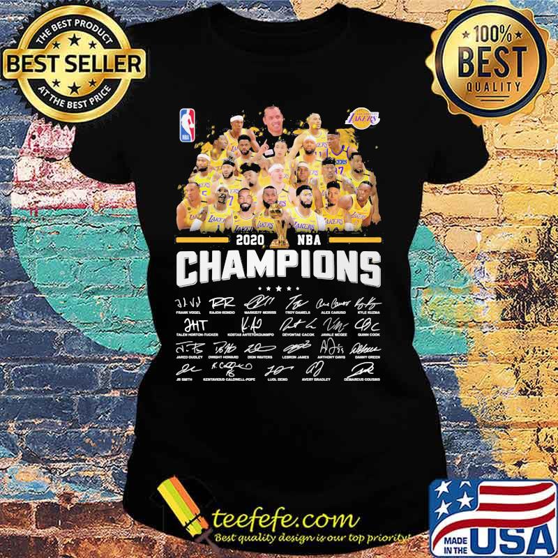 Los angeles lakers nba finals champions thank for the memories signatures s Ladies tee Los angeles lakers nba finals champions thank for the memories signatures s Ladies tee