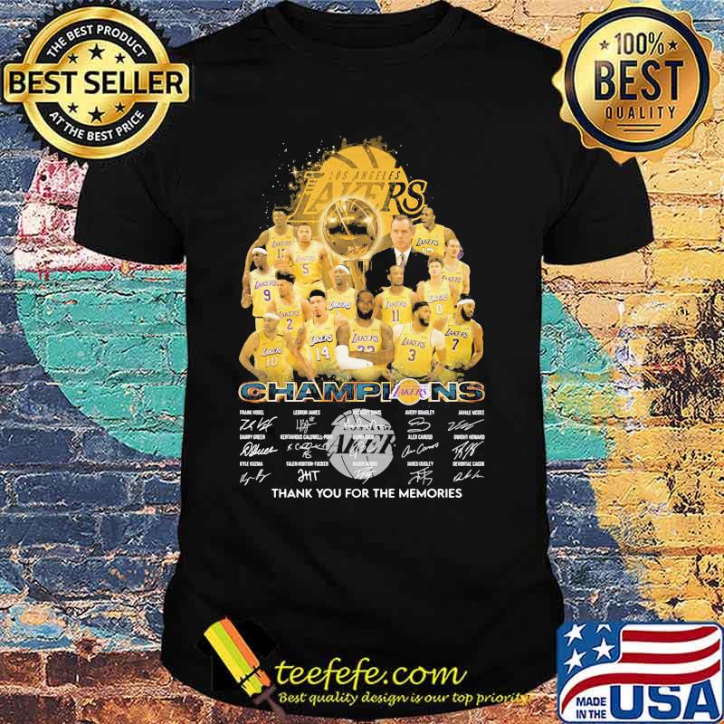 Los angeles lakers nba finals champions thank for the memories signatures shirt