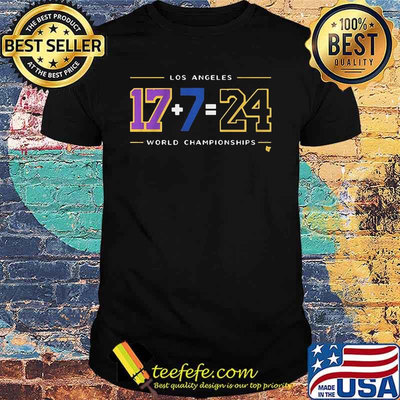 Los angeles now has 7 baseball championships and 17 basketball championships math shirt