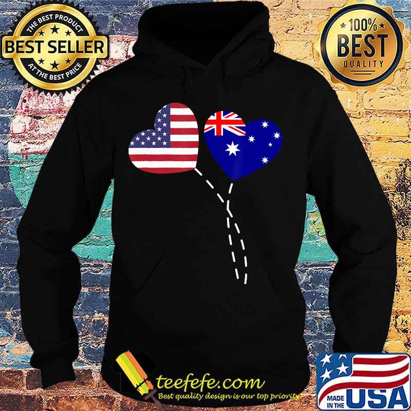 Loving Australia USA Flag Heart Australian Americans Love T-Shirt Hoodie Loving Australia USA Flag Heart Australian Americans Love T-Shirt Hoodie