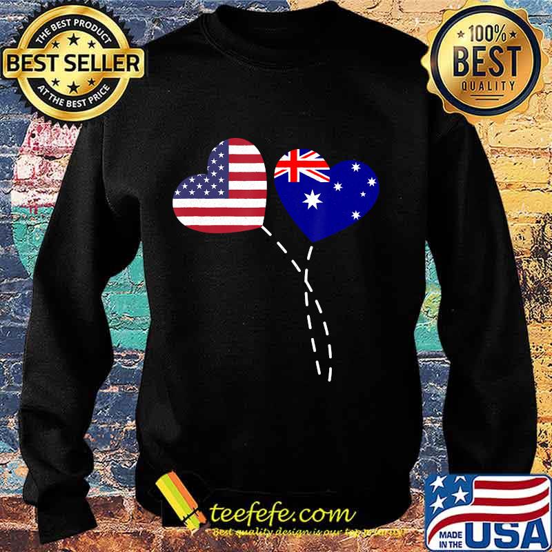 Loving Australia USA Flag Heart Australian Americans Love T-Shirt Sweater Loving Australia USA Flag Heart Australian Americans Love T-Shirt Sweater