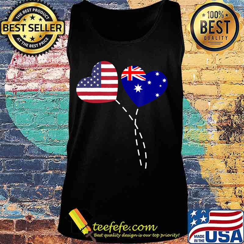 Loving Australia USA Flag Heart Australian Americans Love T-Shirt Tank top Loving Australia USA Flag Heart Australian Americans Love T-Shirt Tank top