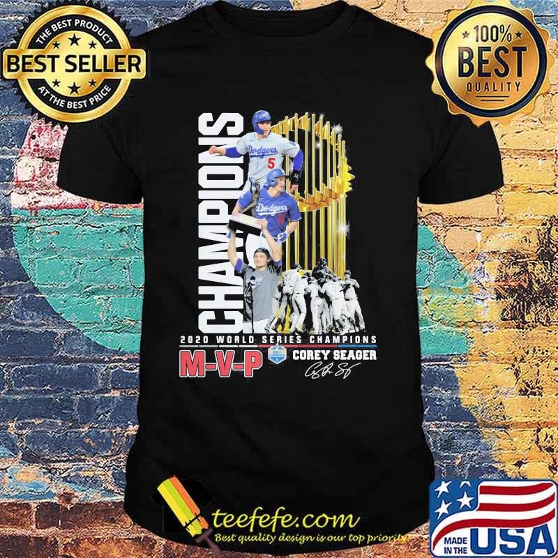 M-V-P 2020 world series champions los angeles dodgers corey seager cup signature shirt