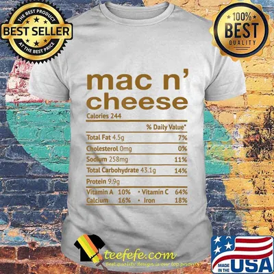 Mac and Cheese Nutrition Facts 2020 Thanksgiving Christmas T-Shirt