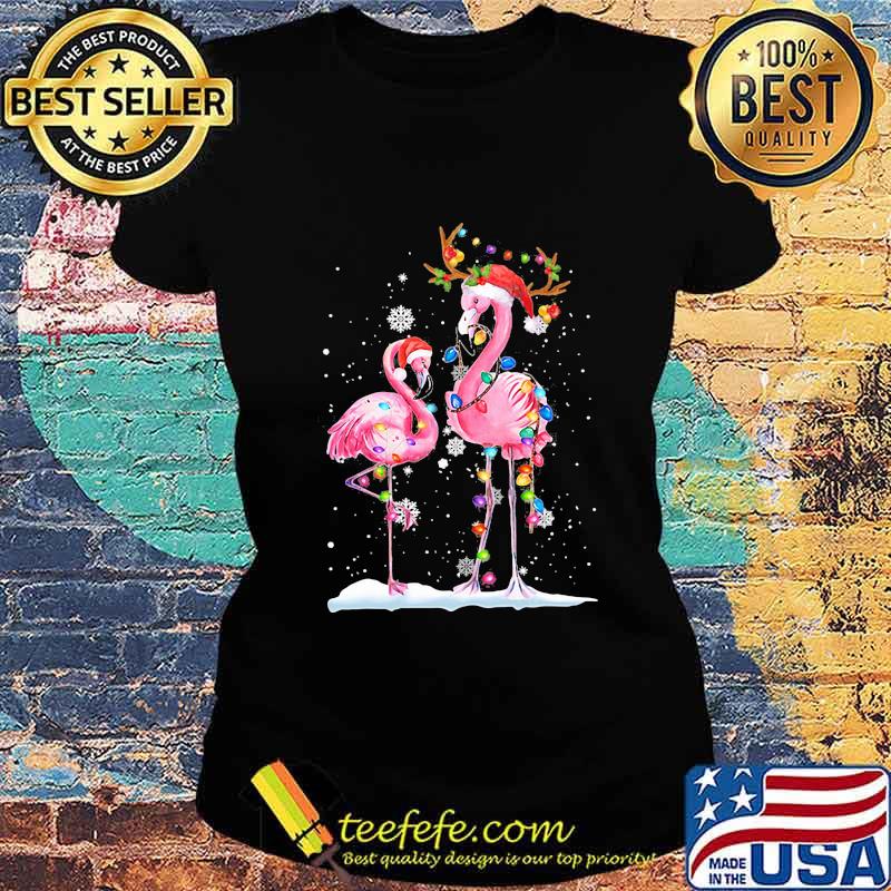 Merry christmas flamingo santa s Ladies tee Merry christmas flamingo santa s Ladies tee