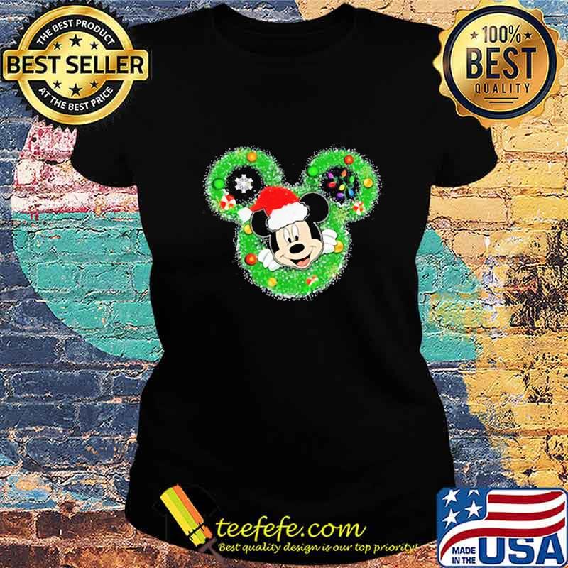 Merry christmas mickey mouse santa s Ladies tee Merry christmas mickey mouse santa s Ladies tee