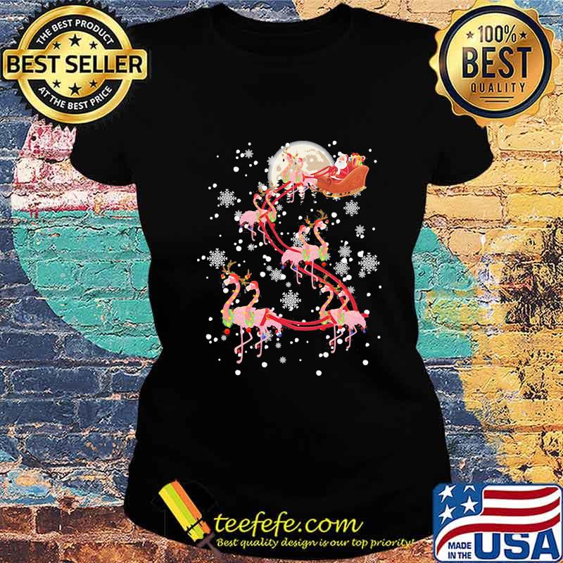 Merry christmas santa claus riding flamingos s Ladies tee Merry christmas santa claus riding flamingos s Ladies tee