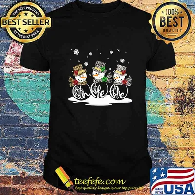 Merry christmas snowman faith hope love shirt