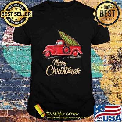 Merry christmas tree car vintage shirt