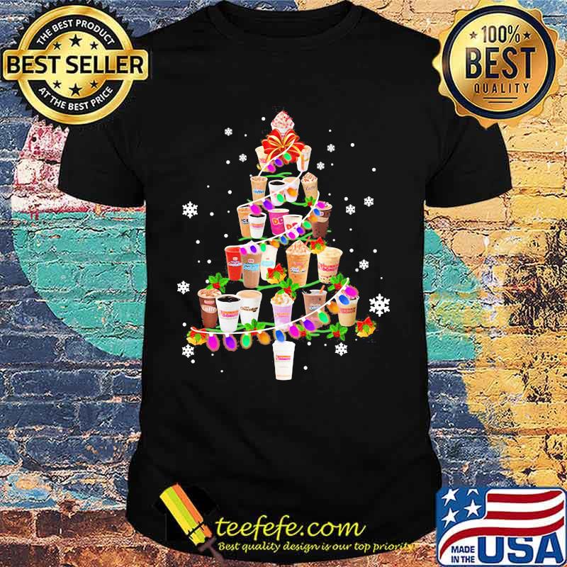 Merry christmas tree dunkin donuts coffee shirt