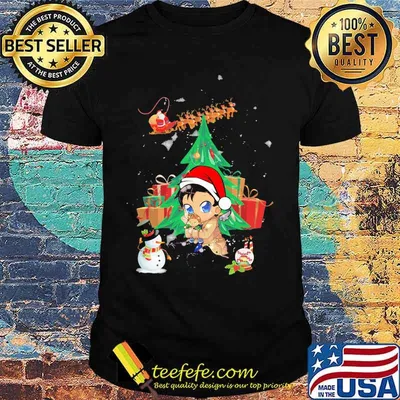 Merry christmas tree supernatural chibi shirt