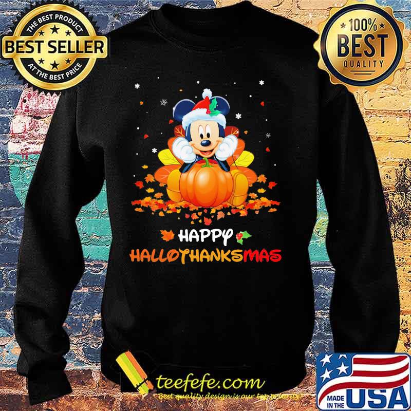 Mickey mouse happy hallothanksmas halloween thanksgiving christmas s Sweater Mickey mouse happy hallothanksmas halloween thanksgiving christmas s Sweater
