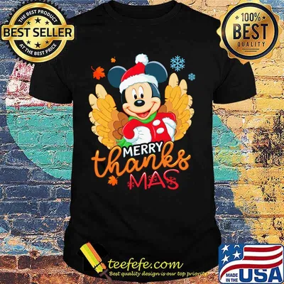 Mickey mouse happy merrythanksmas thanksgiving christmas shirt