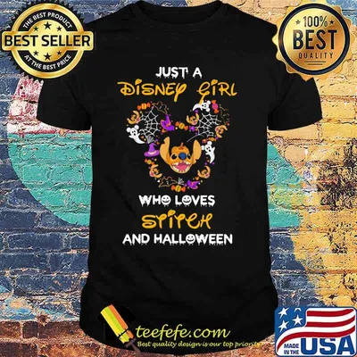 Mickey mouse just a disney girl who loves stitch and halloween shirt
