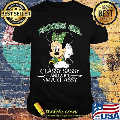 Minnie mouse green bay packers girl classy sassy and a bit smart assy shirt